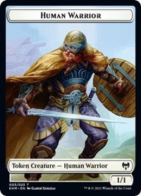 Human Warrior // Dragon Double-sided Token [Kaldheim Tokens]