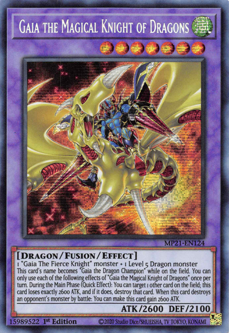 Gaia the Magical Knight of Dragons [MP21-EN124] Prismatic Secret Rare