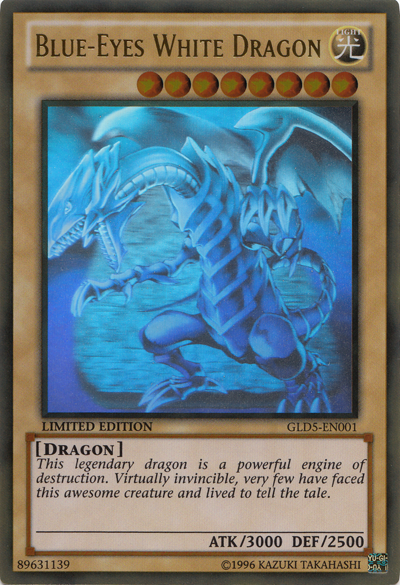 Blue-Eyes White Dragon [GLD5-EN001] Ghost/Gold Rare